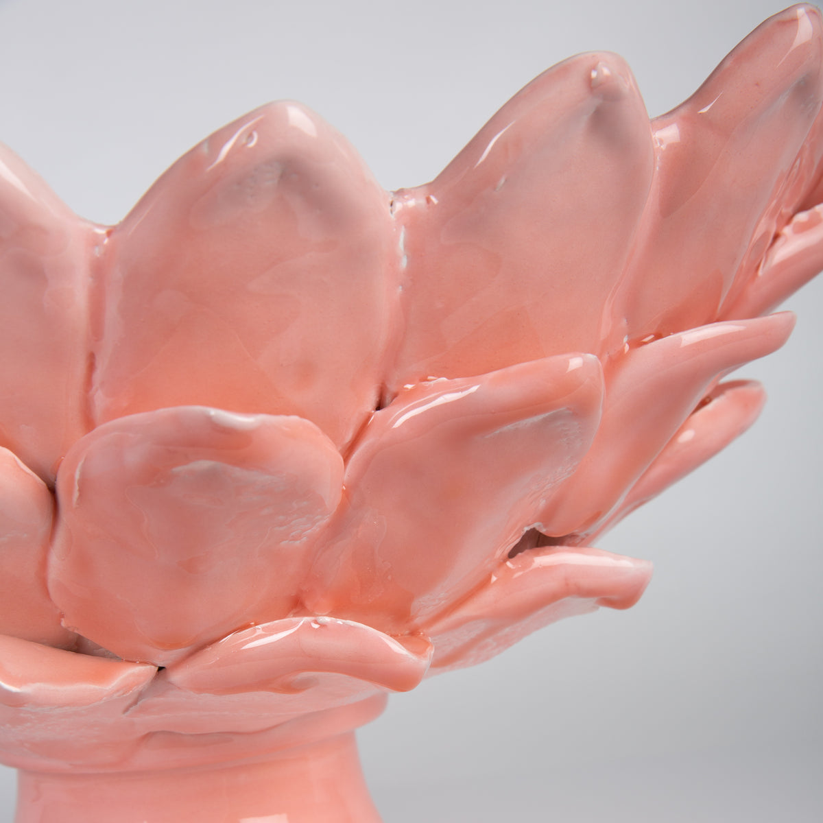 Large Leaf Pink Oval Bowl