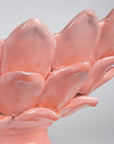 Large Leaf Pink Oval Bowl