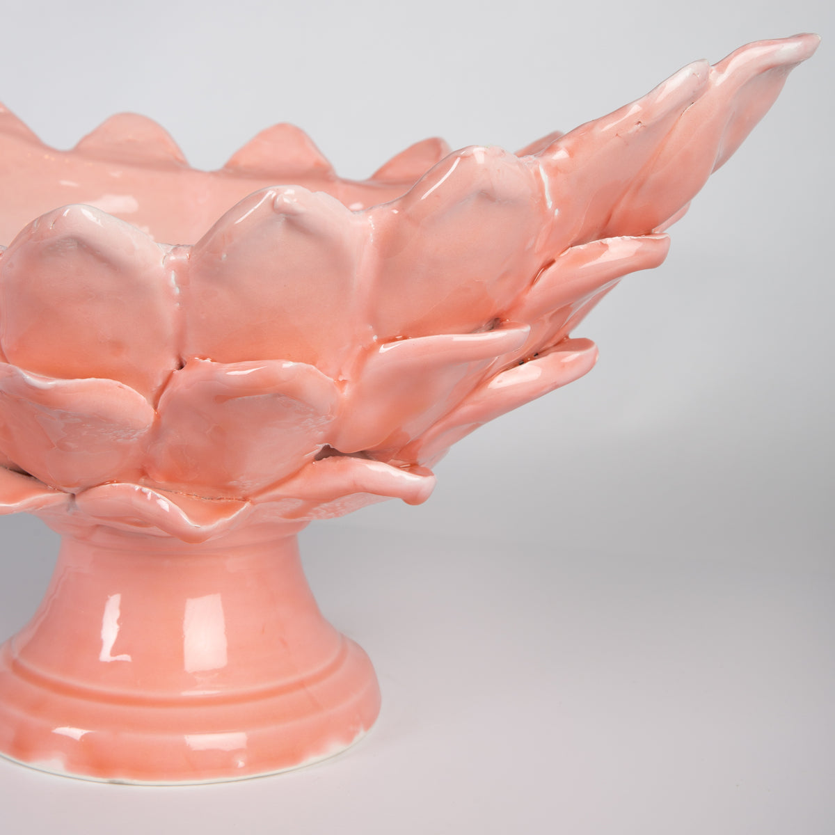 Large Leaf Pink Oval Bowl