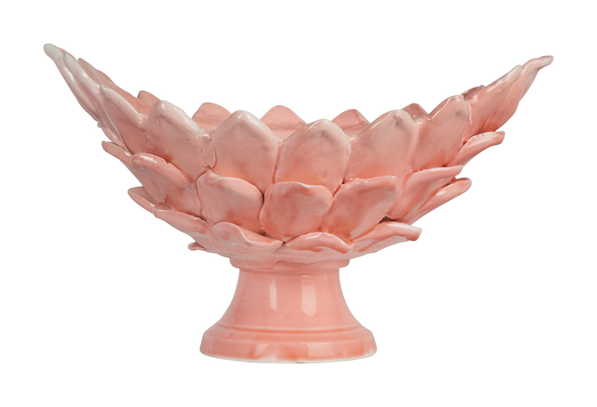 Large Leaf Pink Oval Bowl